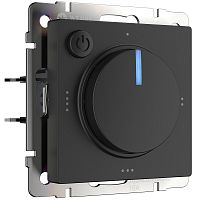 Терморегулятор механический с датчиком без рамки Werkel 0С +50С черный матовый картинка